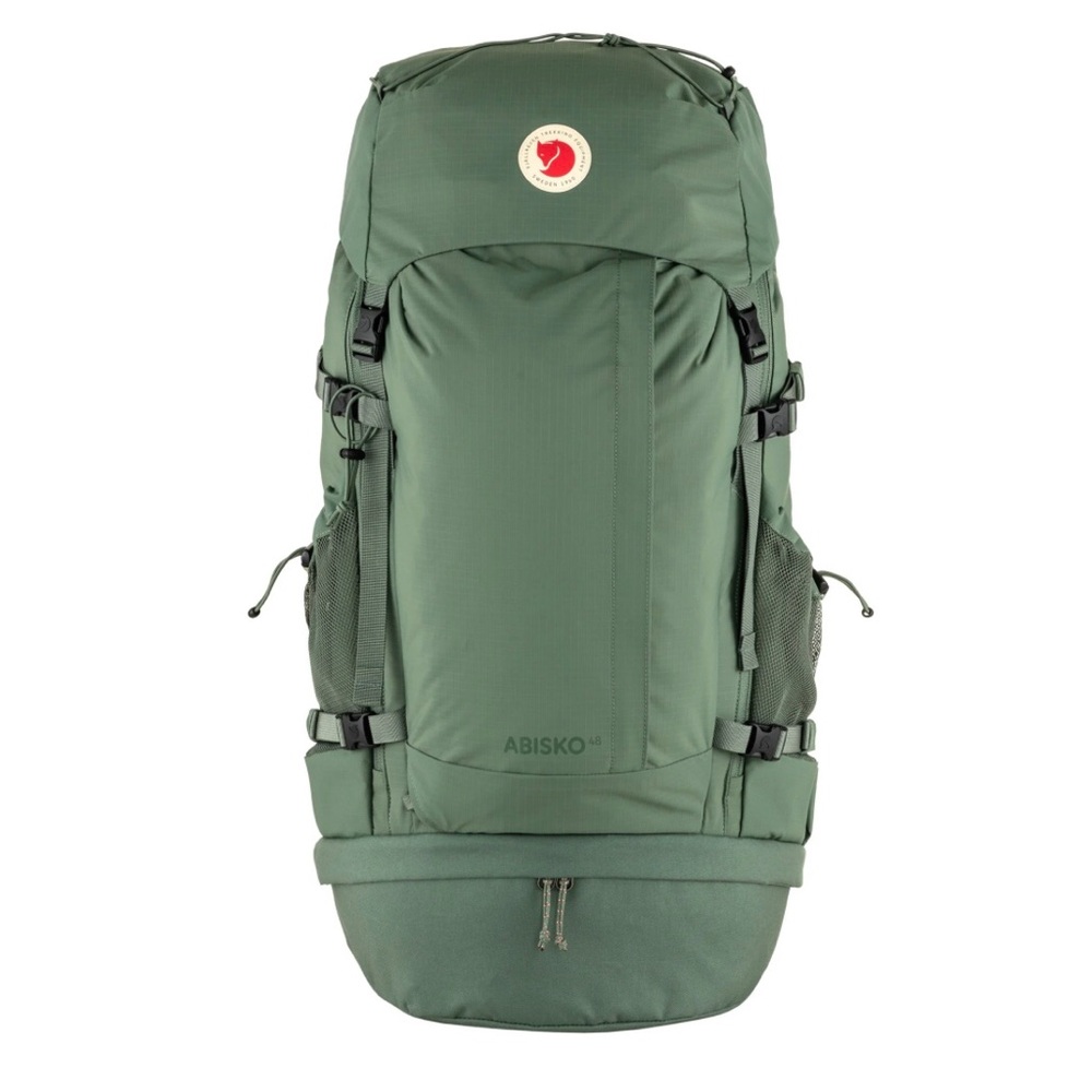 Fjallraven Abisko 45L Backpack in Green with‎ Red Logo Unisex